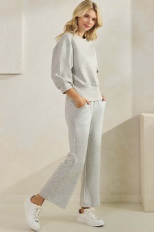 Women's UltraComfy Cropped Sweatshirt & Straight Leg Pant Set style 3