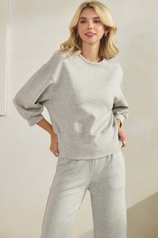 Women's UltraComfy Cropped Sweatshirt & Straight Leg Pant Set style 4