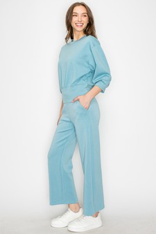ETA 05/06/25 - Women's UltraComfy Cropped Sweatshirt & Straight Leg Pant Set style 2