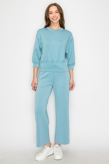 ETA 05/06/25 - Women's UltraComfy Cropped Sweatshirt & Straight Leg Pant Set style 4