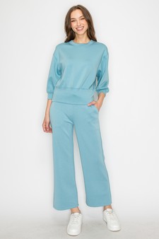 ETA 05/06/25 - Women's UltraComfy Cropped Sweatshirt & Straight Leg Pant Set