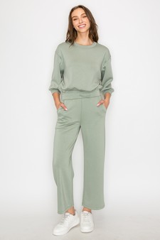 Women's UltraComfy Cropped Sweatshirt & Straight Leg Pant Set