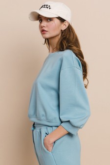 ETA 05/06/25 - Women's Solid Cropped UltraComfy Sweatshirt style 2
