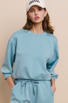 Women's Solid Cropped Scuba Sweatshirt