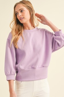 Women's Solid Cropped Scuba Sweatshirt