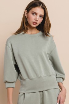 Women's Solid Cropped Scuba Sweatshirt