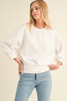 Women's Solid Cropped Scuba Sweatshirt