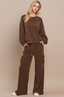Women's Relaxed Ribbed Corduroy Cargo Pant Set