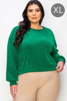 Women's Relaxed Ribbed Corduroy Long Sleeve Top (XL only)