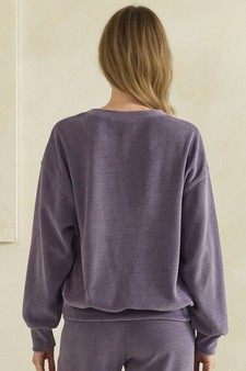 Women's Relaxed Ribbed Corduroy Long Sleeve Top style 2