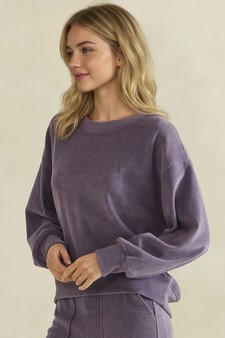 Women's Relaxed Ribbed Corduroy Long Sleeve Top style 3