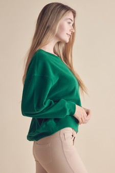 ETA 06/20/25 - Women's Relaxed Ribbed Corduroy Long Sleeve Top style 2