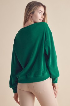 ETA 06/20/25 - Women's Relaxed Ribbed Corduroy Long Sleeve Top style 3