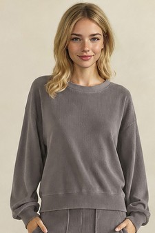 ETA 08/10/26 - Women's Relaxed Ribbed Corduroy Long Sleeve Top