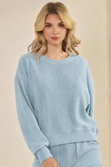 ETA 07/17/26 - Women's Relaxed Ribbed Corduroy Long Sleeve Top