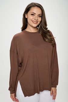 Women's Essential Relaxed Long Sleeve with Side Slits