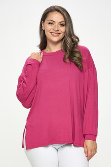 Women's Essential Relaxed Long Sleeve with Side Slits