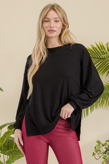 Women's Essential Relaxed Long Sleeve with Side Slits