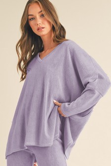 Women's V-Neck Loose Fit Comfy Knit Top