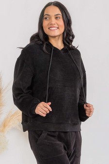 Women's Corduroy Hoodie and Crop Pants Set style 4