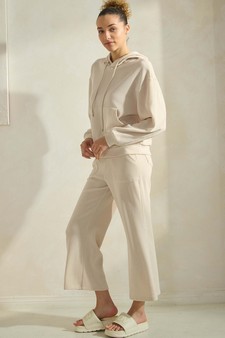 Women's Corduroy Hoodie and Crop Pants Set style 3