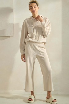 Women's Corduroy Hoodie and Crop Pants Set style 5
