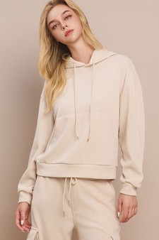 Women's Relaxed Ribbed Corduroy Hoodie