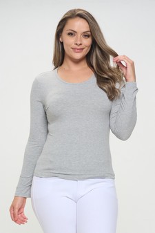 Women's Soft & Smooth Ribbed Long-sleeved Top