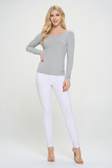 Women's Soft & Smooth Ribbed Long-sleeved Top style 5