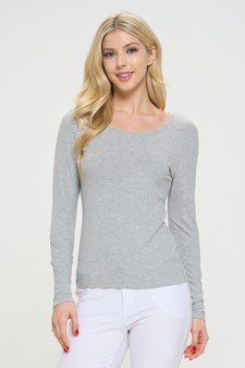 Women's Soft & Smooth Ribbed Long-sleeved Top