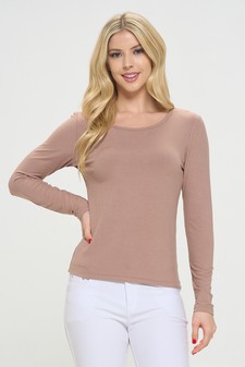 Women's Soft & Smooth Ribbed Long-sleeved Top