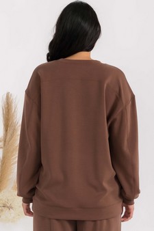 Women's Sofie Soft Modal Oversized Crew Top with Pockets style 2