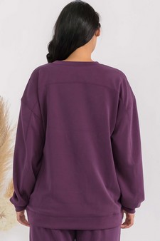 Women's Sofie Soft Modal Oversized Crew Top with Pockets style 2