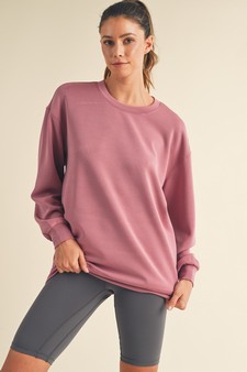 Women's Sofie Soft Modal Oversized Crew Top with Pockets