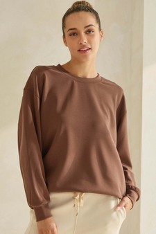 Women's Sofie Soft Modal Oversized Crew Top with Pockets
