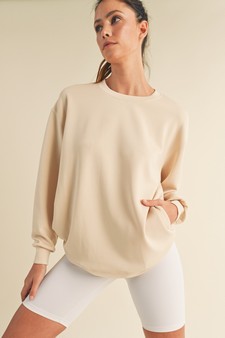 Women's Sofie Soft Modal Oversized Crew Top with Pockets