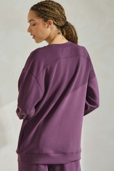 Women's Sofie Soft Modal Oversized Crew Top with Pockets style 2