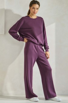 Women's Sofie Soft Modal Oversized Crew Top with Pockets style 5