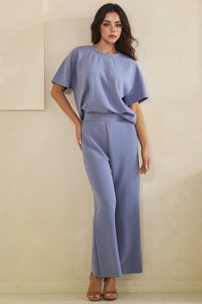 Women's Sofie Soft Modal Oversized Short Sleeve Top and Cropped Pant Set style 5