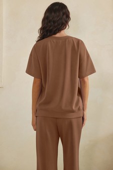 Women's Sofie Soft Modal Oversized Short Sleeve Top and Cropped Pant Set style 2