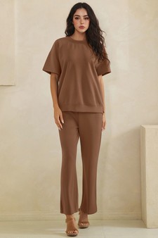 Women's Sofie Soft Modal Oversized Short Sleeve Top and Cropped Pant Set