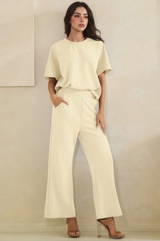 Women's Sofie Soft Modal Oversized Short Sleeve Top and Cropped Pant Set