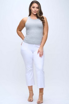 Women's Round Neck Ribbed Tank Top style 5