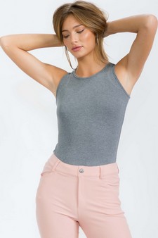 Women's Round Neck Ribbed Tank Top style 4