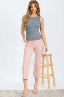 Women's Round Neck Ribbed Tank Top style 5