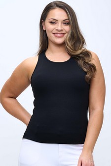 Women's Round Neck Ribbed Tank Top style 4