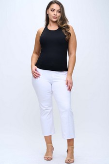 Women's Round Neck Ribbed Tank Top style 5