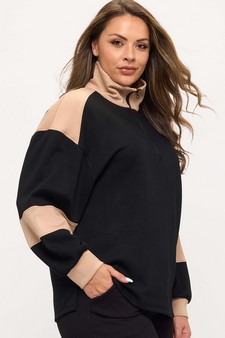 ETA 10/05/25 - Women's Sleek ColorBlock Half-Zip Top style 3