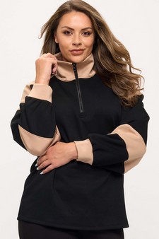 ETA 10/05/25 - Women's Sleek ColorBlock Half-Zip Top style 4