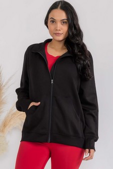 Women's Ultra Soft Funnel Neck Full Zip Jacket style 4